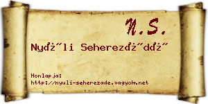 Nyúli Seherezádé névjegykártya